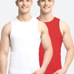 Friskers Multi Cotton Slim Fit Vest - Pack of 2 image 1