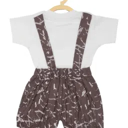 lil tomatoes Li'l Tomatoes Kids Grey Cotton Printed Dungaree image 2