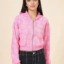 Coolsters by Pantaloons Kids Pink Cotton Floral Print Full Sleeves Sweatshirt-image-54
