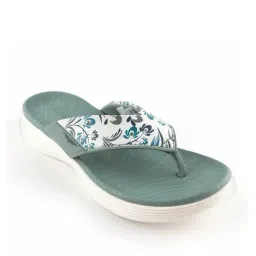 Red Tape Women's Green & White Flip Flops image 3