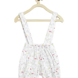 lil tomatoes Li'l Tomatoes Kids Yellow & White Cotton Printed Dungaree image 4