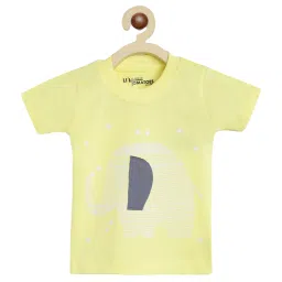 lil tomatoes Li'l Tomatoes Kids Yellow & White Cotton Printed Dungaree image 5