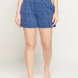 Clovia Blue Printed Shorts image 1