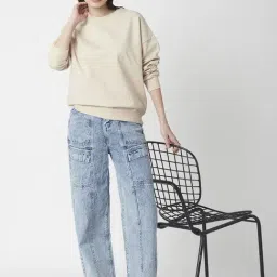 R&B Cream Cotton Embellished Sweatshirt image 4