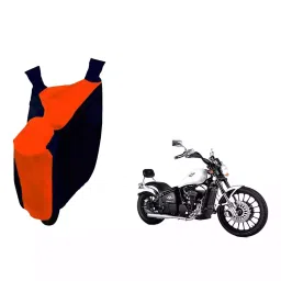 Auto Pearl Waterproof Two Wheeler Cover For FAB Regal Raptor Daytona 350 (Orange & Blue)-picture-30
