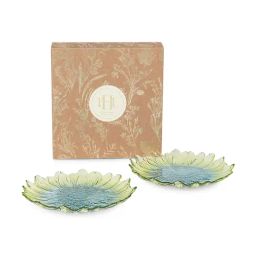 Pure Home and Living Solid Green Glass Set of 2 Dessert Plates-picture-45