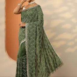 Libas Embellished Embroidered Silk Blend Saree image 4
