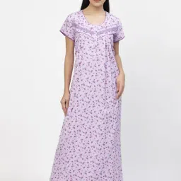 Sweet Dreams Purple Floral Print Nighty-image-98