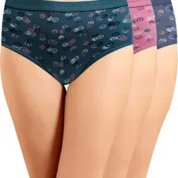 IN CARE Pink & Blue Cotton Printed Hipster Panties - Pack Of 3-image-10