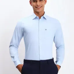 Allen Solly Blue Cotton Slim Fit Shirt-image-100