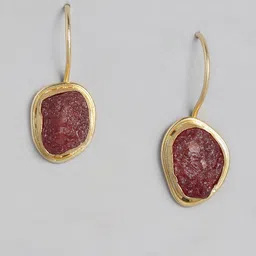 EL REGALO Red & Gold-Toned Garnet Drop Earrings-picture-29