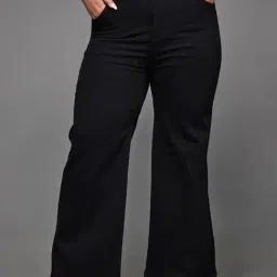 Miss Chase A+ Black Denim Solid High Rise Jeans-picture-26