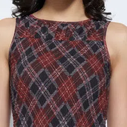 Honey By Pantaloons Red Slim Fit Checks Dress image 5