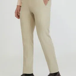 Park Avenue Brown Slim Fit Self Pattern Trousers image 3