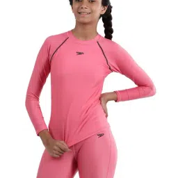 Speedo Kids Pink Solid Swim Top-image-64