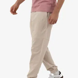 Dcyphr Beige Cotton Regular Fit Joggers image 3