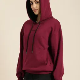 Dillinger Maroon Fleece Typographic Oversized Hoodie image 3
