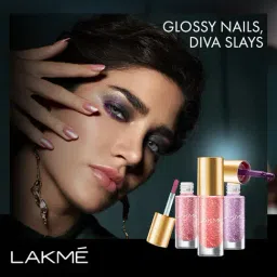 Lakme Glitterati Collection Shine Nail Color Peachy Play - 6 ml image 3