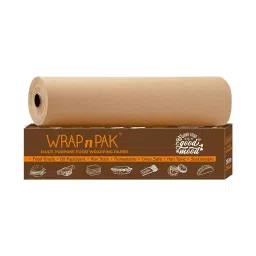 WRAP n PAK Wrapping Paper Roll Plain Brown Parchment Type 11 Inch (27.94 cm) x 25 m Reheatable, (Pack of 40 Pcs)-picture-12