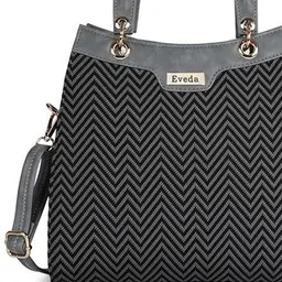VELUCIA Women Striped Textured Structured Handheld Bag image 2