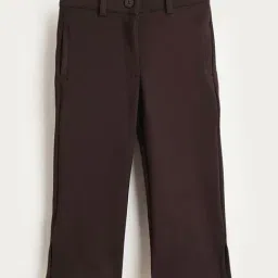 Elle Girls Brown Solid Fit & Flare Trouser-picture-45