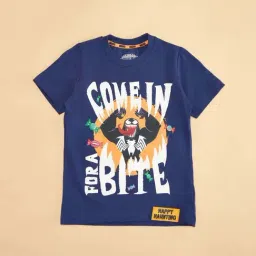 Pantaloons Junior Navy Cotton Printed T-Shirt image 3