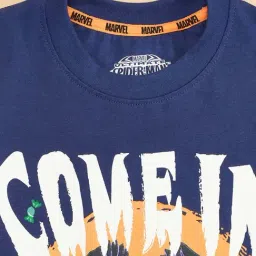 Pantaloons Junior Navy Cotton Printed T-Shirt image 2