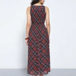 Honey By Pantaloons Red Slim Fit Checks Dress image 2