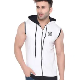 BEYOU FASHION Men Hooded Raw Edge Slim Fit T-shirt-image-49