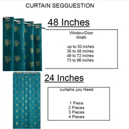 GEET CREATIONS Teal Floral Window Curtain image 4