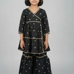 Biglilpeople Girls Printed Tiered Pure Cotton Kurta with Sharara image 3
