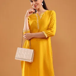 LIMEROAD Women Embroidered Thread Work Kurta image 2