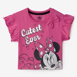 The Souled Store Mickey & Friends Featuring Half Sleeves  The Cutest Minnie Mouse Tee - Pink-picture-24