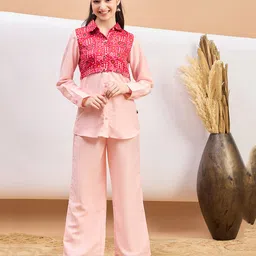 stylobug Stylo Bug Cotton Full Sleeves Abstract Printed Kurta & Palazzo Set - Pink-picture-34