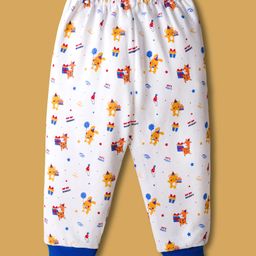 Simply Knit Full Length Fleece Pant With Animal Print - White-picture-40