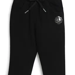 Tiny Girl Cotton Woven Heart Foil Printed Pedal Pants - Black-image-4