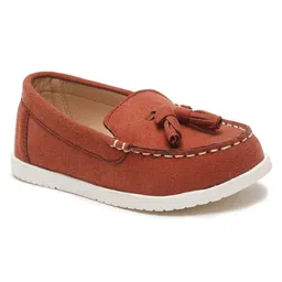 Tiny Bugs Tassel Embellished SLip On Loafers - Brown image 3