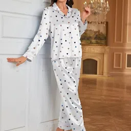 NIJANAND TEXTILE Graphic Printed Shirt With Pyjamas image 4