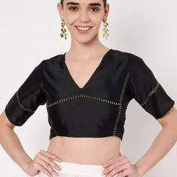 studio rasa Embroidered V-Neck Saree Blouse-picture-18