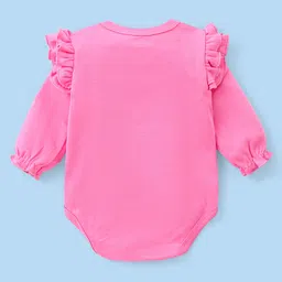 Babyhug Disney Interlock Knit Full Sleeves Onesies with Frill Detailing Marie 101 Dalmatians & Minnie Mouse Print Pack of 3 - Purple Pink & White image 3