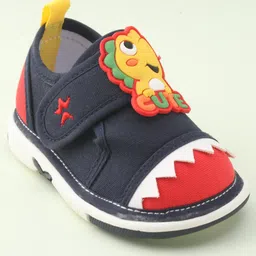 Cute Walk by Babyhug Casual Shoes with Velcro Closure Dino Applique - Navy Blue image 3
