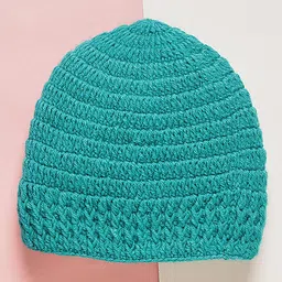 MayRa Knits Hand Knitted Woven Pack Of 2 Animal & Heart Designed Caps - Purple & Blue - Circumference - 25 Cms image 3