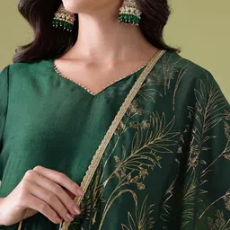 Anouk Gotta Patti Detail Anarkali with Trousers & Dupatta image 2