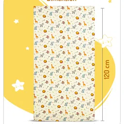 Babyhug Premium Cotton Fitted Crib Sheets Jungle Safari Theme Pack of 2 - Multicolor image 4