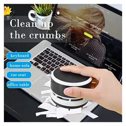 KolorFish Mini Crumb Vacuum Cleaner Portable Desktop Sweeper Handheld Cordless Multifunction Cleaning - Black image 4