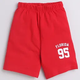 BUMZEE Pack Of 3 Sports Theme Printed Shorts - Red & Yellow image 5