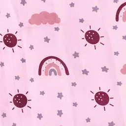 Baby Tales Muslin Swaddle With Rainbow Animal & Star Print Pack of 3 - Pink White & Yellow image 4