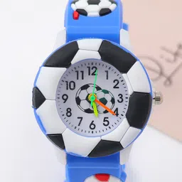 Babyhug Free Size Analog Watch With Football Design - Blue image 4