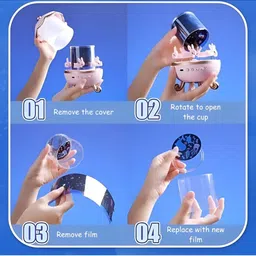 DWIZA ENTERPRISE Pink Glass Cylindrical Shaped Table Lamp image 3