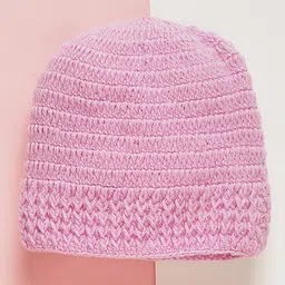 MayRa Knits Hand Knitted Woven Pack Of 2 Animal & Heart Designed Caps - Purple & Blue - Circumference - 25 Cms image 5